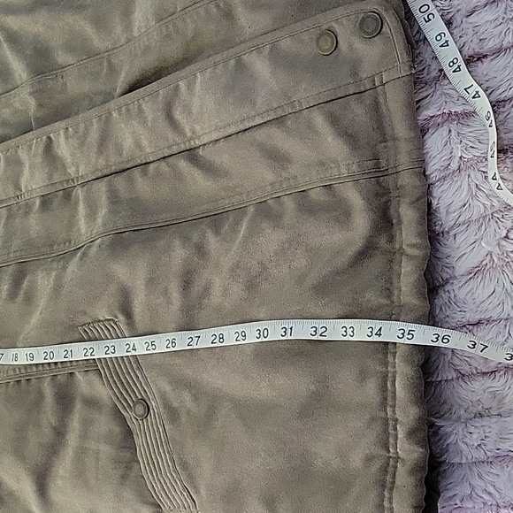 St. John’s Bay 3X Faux Suede Winter Coat With Faux Fur Hood Taupe Gray Parka - Picture 5 of 14